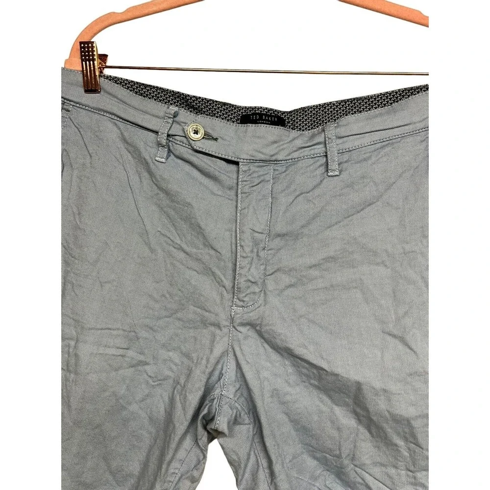 Ted Baker Herbosh Cotton Chino Flat‎ Front Shorts Blue Men’s Size 38